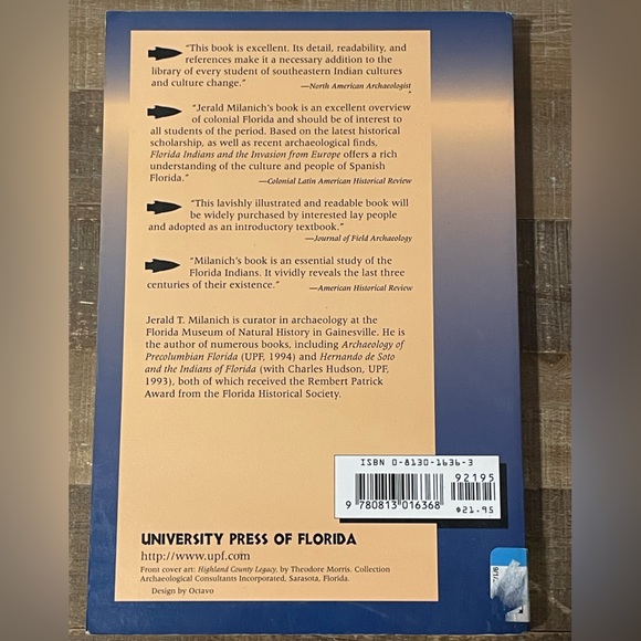 Florida Indians and the Invasion from Europe by Jerald T. Mianich. Trade Pbk. - Picture 2 of 2